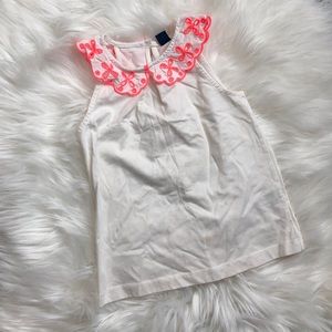 Gap Neon Embroidered lace collar tank top